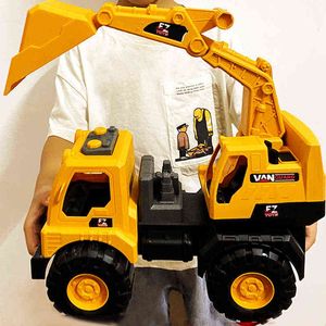 Diecast S Simulation Classic Big Size Engineering Excavator Tractor Toy Boys Children Truck Model Toys For Kid Gift 0915