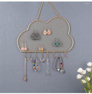 Jewelry Pouches Earring Organizer Wall Mount Holder For Necklace Bracelet Storage Rack Display Decoration With Hooks