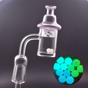 Accessori per fumatori per unghie con banger al quarzo più economici con tappo in carburatore a bolle rotanti e banger con perle Terp 10mm 14mm 18mm Giunto a 90 gradi per bong in vetro