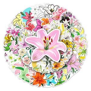 50PCS Graffiti Car Stickers lily flowers For Skateboard Baby Helmet Pencil Case Diary Phone Laptop Planner Decor Book Album Kids Toys DIY Decals