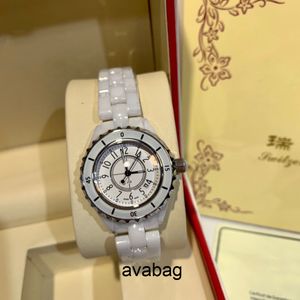 CH White ceramic womens watch Quartz movement counter quality simple fashion young peoples love Valentines Day gift high quality 32mm dial w MZ9H