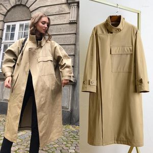 Trench da donna Cappotto da donna Impermeabile Autunno Allentato Casual Monopetto Moda Giacca a vento Giacca impermeabile da donna Abrigos Para