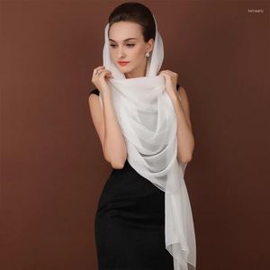 Mor Eşarplar toptan satış-Eşarplar Gerçek İpek Hijab Uzun Eşarp Plajı cm Bej Beyaz Siyah Bordo
