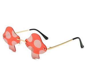 Spring Man Woman Mushroom Fashion Frameless Solglasögon Summer Beach Ta Cykling Travel Modellering Party Glasses Eyewear Goggle 5Colors