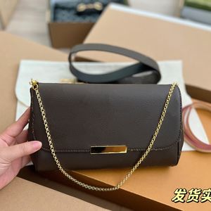 Kadın Çanta Tasarımcısı Çantalar Favori Crossbody Çanta Kahverengi Çiçek Deri Tek Omuz Çantası