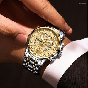 Orologi da polso Orologio da uomo 2022 Luminous Quartz Fashion Hollow Business Automatic Steeldive