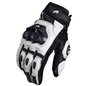 Five Fingers Gloves Motorcycle black Racing Genuine Leather Motorbike white Road Team Glove men summer winter 220916