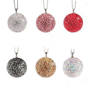 Interior Decorations Car Ornaments Pendants Crystal Rhinestone Ball Hanging Auto Rearview Mirror Decoration Accessories