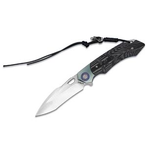 Oferta especial Oferta sofisticada rolamento de esferas Flipper Dobing Knife D2 Satin Tanto Ponto Blade TC4 Titanium Alloy com G10 Handle Handle Fast Aberto EDC Pocket Knives R9815