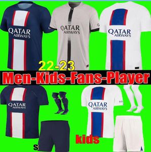 プレーヤーバージョン21 22 23 Mbappe Soccer Jersey Markinhos Verratti 2021 2022 2023 Men Maillots PSGS Sergio Ramos Di Maria Draxler Football Shirt