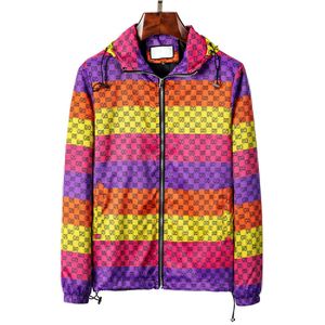 autumn and winter men's jacket regular pattern printing color stitching printing casual fashion comfortable sports warm zipper coat