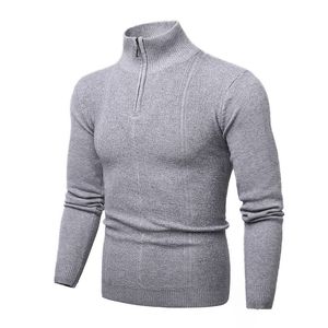 Erkekler sweaters temel örgü kazaklar kazak erkekler rahat pamuk alay boyun sıcak erkek moda düz renk kalitesi şerit erkek 220916