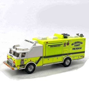 Diecast Model Cars 11cm American Fire Truck Rescue Train Vehicles Diecast Miniature Model Toy Car Collection Collective Gifts 0915