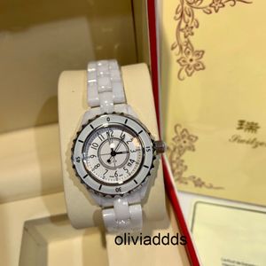 CH White ceramic womens watch Quartz movement counter quality simple fashion young peoples love Valentines Day gift high quality 32mm dial w GAJ0