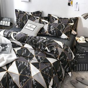 Bedding Sets Geometric Pattern Set 220x240cm Soft Quilt Cover Pillowcase Full Size Single Double Bed Family Home 2/3 Pcs