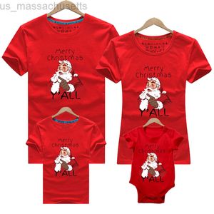 Familj matchande kläder julfamilj matchande t-shirt bomull kort ärm kvinnor män barn t-shirt baby rompers far mor son dotter kläder l220916