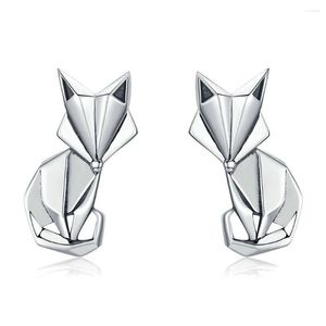 Studörhängen TKJ Fashion S925 Sterling Silver Animal Women's Jewelry Origami Girls Accessories