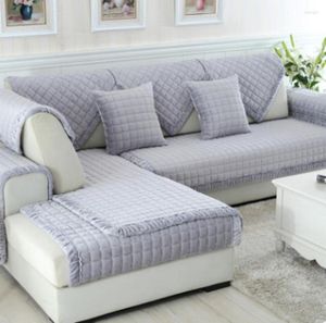Pokrywa krzesełka biała szare, pluszowa sofa Pluszowa sofa futra schyłkowa Fundas de Sectional Couch S-84