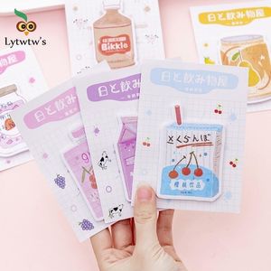 Lytwtw's Cute Juice Sticky Notes Notepad Adhesive Memo Pad Office School Supply Stationery Sketchbook Sticker Decoration