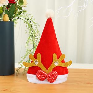 Christmas adult red gold velvet thickened children's party antler hat holiday decorations