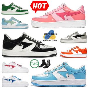 designer mens women casual shoes sk8 sta ABC Camo Bapesta Black White Pastel Pink Orange Beige Blue Suede Sports Trainers Plate-Forme Sneakers Size 45