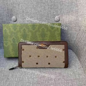 Designer Bambu blixtlås Plånbok i äkta läder Kreditkortsväska Mode svart rosa dam lång #658634.658244