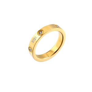 Classic Rings for Women Luxury Designer Jewelry Womens Ring K Gold Titanium Steel Engagement Men Wedding Set med Original Bag2668
