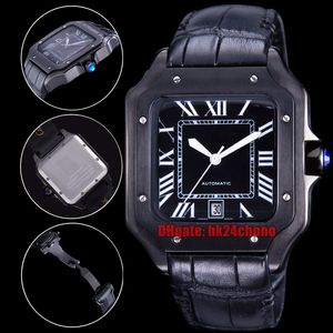 8 Styles CA Watches SA0039 DLC 39mm Santo Automatiska mekaniska m￤n Titta p￥ Black Dial L￤derremmen Gents armbandsur