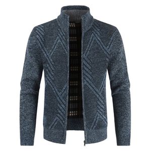 Men's Wool Blends Autumn Winter Jacket Men Coats Solid Slim Fit Thick Fleece Coats Men Jacket Casual Stand Collar Zip Jacket Men 220915