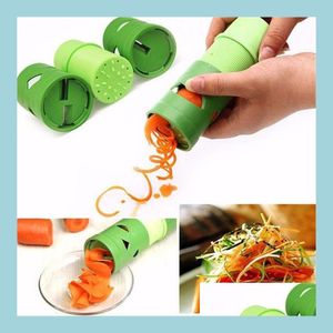 Fruktgr￶nsaksverktyg Creative Fruit Vegetable Processing Device Veggie Twister Cutter Slicer Easy Garnish Kitchen Tousil Tool Garn DHVR6