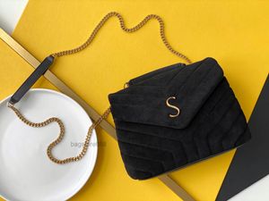 luxury bag 2022 Designer Luxury WOMEN PUFFER SUEDE TOY LOULOU BAG Shoulder Bag Medium 494699 Flap Sunset 7A Quality