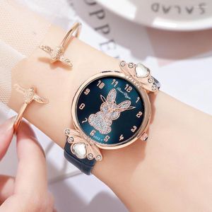 Wristwatches Fashion Women Watch Sets For Ladies Leather Girls Wristwatch Quartz Cute Saat Zegarek Damski Elegante