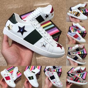 Wholesale bee prints resale online - Casual Shoes Sneaker Designer Sneakers Embroidered Printed Leather Beige Ebony Canvas With Box Men Women Bee Loved Loafer Strawberries Snake