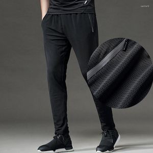 Running Pants High Quality Mesh Hole Fitness Sports Men Elastic Breattable Sweat Training Gym Basketball Trousers