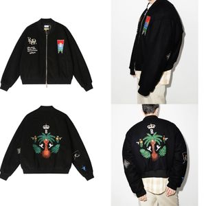 22FW Men Woolen Jacket Vintage Heavy Embroidery coats Men's Fashion Thick Casual Outwear Tops