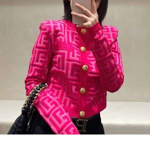 designer Fashion Designer sweaters Geometric patterns Medusa sweet elegant Cardigan Long Sleeve Single Breasted Contrast Color Button soft Knitted O152