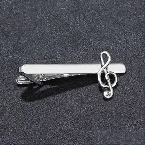 Tie Clips Metal Sier Music Tie Clip for Men Wedding Nathtie Poker CLASP Gentleman Bar Crystal Pin Mens Gift AAGG EO9Z3 981 Drop Deli Dhknv