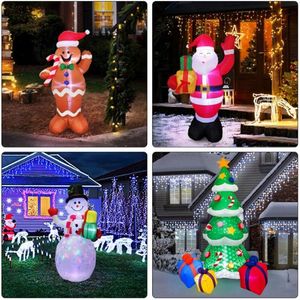 Decorazioni natalizie Outdoor Handsome 5FT Giant Gonfiabile Babbo Natale Palloncino Gonfiabile Modello Babbo Natale Per Natale Casa Yard Ornament Anno Decor 220916