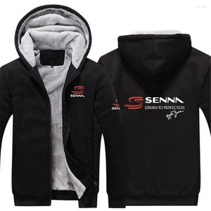 Hoodies masculinos Ayrton senna impressão espessa esporte hip hop inverno de inverno