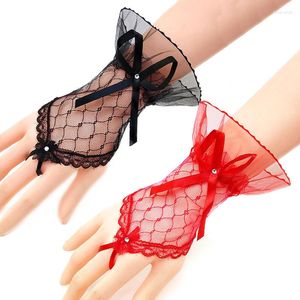 Knee Pads Bow Sleeves Gloves Short Paragraph Lace Clothing Accessories Net Yarn Dress Half Finger Arm Fingerless