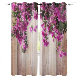 Curtain Flowers Plank Wall Window Curtains Living Room Kitchen Modern Home Decor Bedroom Treatment Drapes