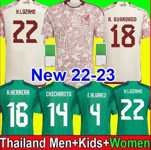 Wholesale 2022 Mexico Soccer Jerseys Thai Quality Customized Shirts Chicharito Carlos V H.Herrera R.Jimenez H.Lozano Tecatito G.Ochoa C.Salcedo E.Alvarez A.Vega