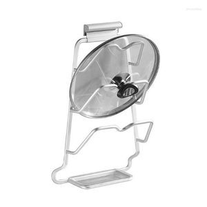 Ganci Organizzatore da cucina Coperchi per pentole Scaffale Porta cucchiai in acciaio inossidabile Mensola per pentole Accessori per supporti