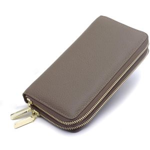 AAA Designer Double Zipper Wallets Canvas real leather Luxurys Fashion wallet Long Zippys ORGANIZER Card Holder Coin Luxury Purse 4 colors with Gift Box