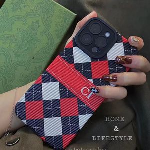 Mobiele telefoons cases luxe ontwerper Phonecase voor iPhone Promax Case Pro Max Red Green Plaid All Inclusive G Phone Case Cover