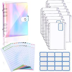 Raccoglitore Budget Buste Planner Organizzatore Sistema con 12 Tasche Trasparenti con Cerniera Fogli Spese 16 Etichette Adesive