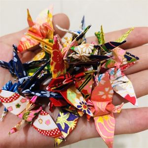 Christmas Decorations Wholesale 100PCS 4.5CM Supermini Finished Washi Paper Origami Cranes Premade Bird DIY Mother's Day Creative Gift Home Decoration 220916