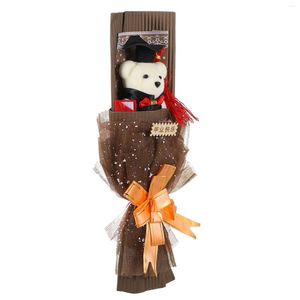 Party Decoration Graduation Bear Bouquet Doll 2022 Flowerplush Soap Fylld figurdockor levererar gåvor Kandidater Rose Animal