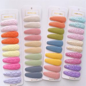 10 PCs Novo coreano simples fofo colorido de tecido b￡sico gota de ￡gua infantil bb moda moda doce menina beb￪ gancho de cabe￧a 5cm