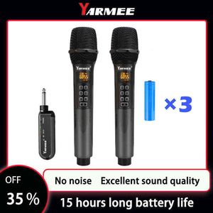 Microphones YARMEE Professional UHF Wireless Microphone Handheld Karaoke Mic Speaker With Rechargeable Lithium Battery Receiver For Singing T220916